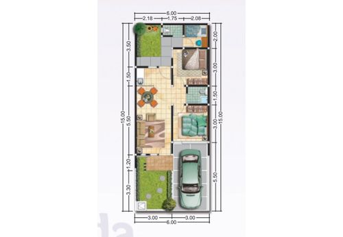 foto denah rumah tipe Valeira perumahan CLUSTER ATLANTIS SEGARA CITY KHI