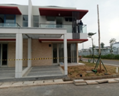 foto tampak rumah tipe ROSEMARY HOEK 9 X 15 perumahan PIK 2 - DISTRICT 26