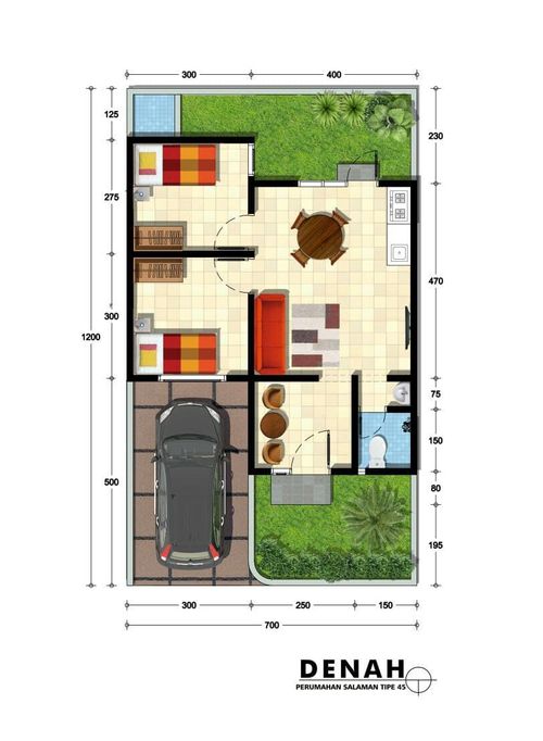 foto denah rumah tipe Saphir perumahan Griya Salaman Permai
