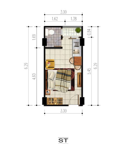 foto denah rumah tipe Studio perumahan BINTARO PARKVIEW
