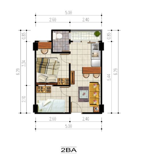 foto denah rumah tipe 2 Bedroom A perumahan BINTARO PARKVIEW