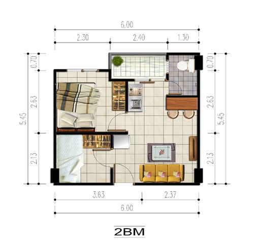 foto denah rumah tipe 2 Bedroom M perumahan BINTARO PARKVIEW