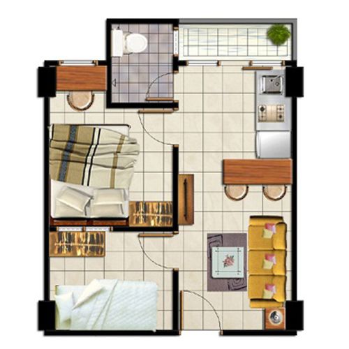 foto denah rumah tipe 2 Bedroom C perumahan BINTARO PARKVIEW
