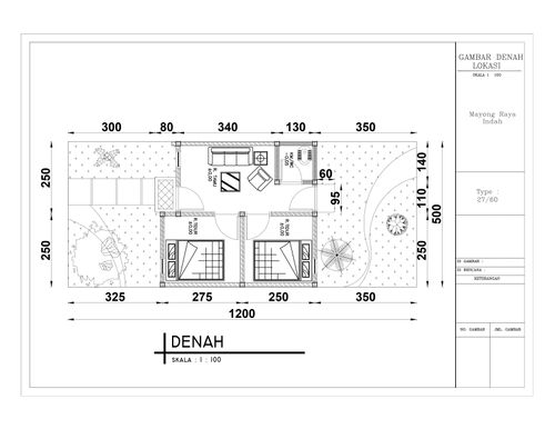 foto denah rumah tipe 27 perumahan Mayong Raya Indah