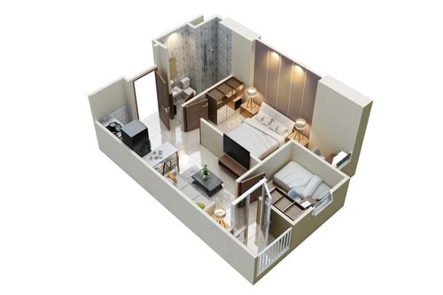 foto denah rumah tipe BRENSVILLE 2 BED A perumahan VIDA VIEW APARTEMEN TOWER BRENSVILLE