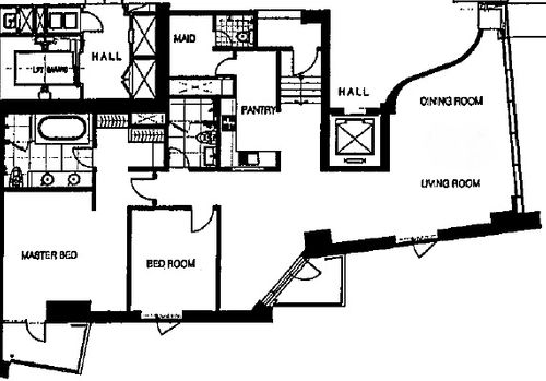 foto denah rumah tipe 2 BR C & D perumahan Apartemen Regatta VA