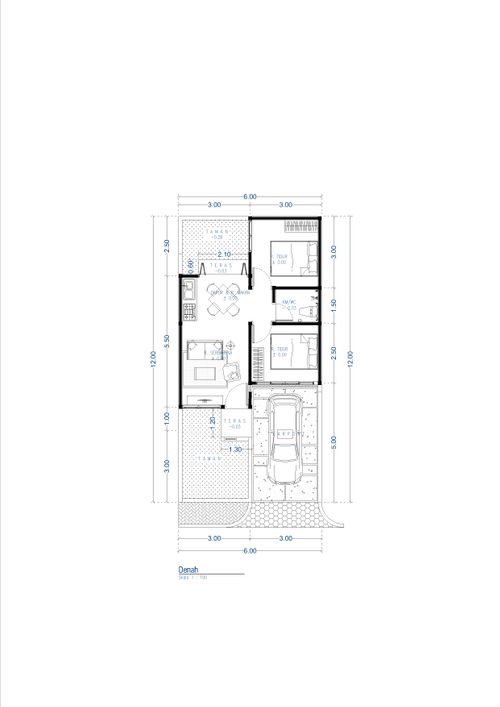 foto denah rumah tipe 40/65 1 lantai Tahap 2 perumahan Garden Residence