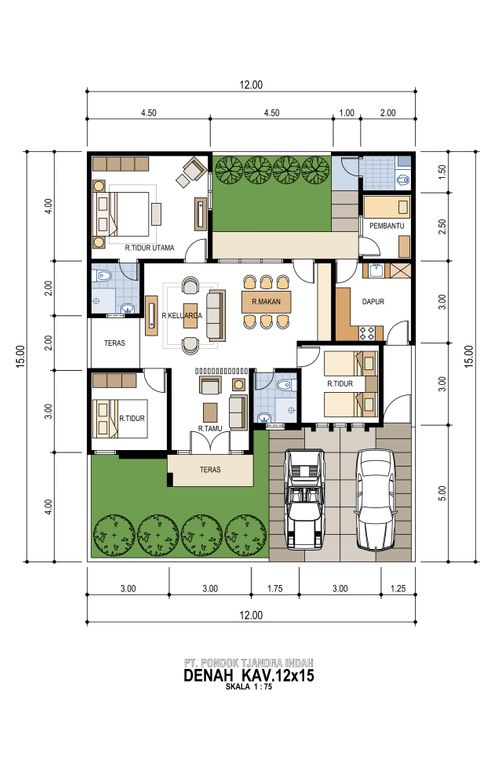 foto denah rumah tipe SAPPHIRE 12 X 15 perumahan OPAL RESIDENCE