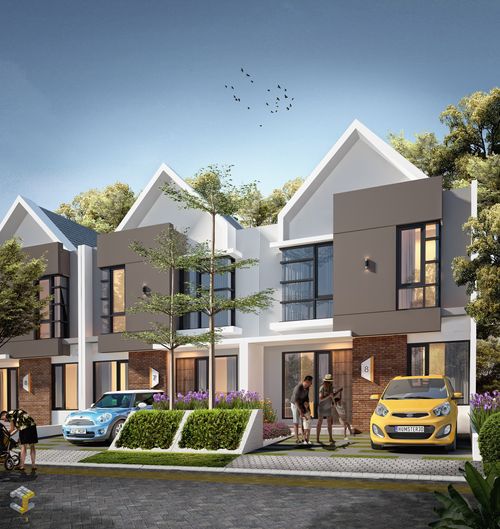 foto tampak rumah tipe 70/112 2 lantai Tahap 2 perumahan Garden Residence