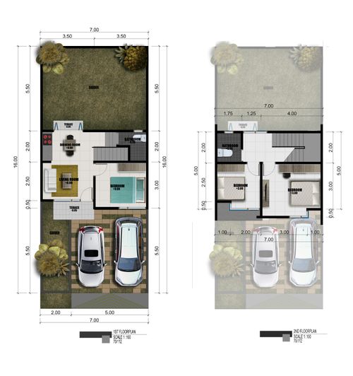 foto denah rumah tipe 70/112 2 lantai Tahap 2 perumahan Garden Residence