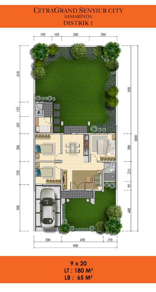 foto denah rumah tipe Elwood perumahan CITRAGRAND SENYIUR CITY SAMARINDA