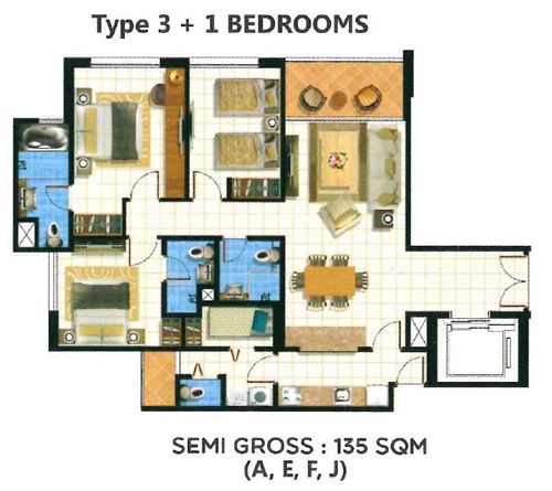 foto denah rumah tipe CTA (AZALEA 4BR) perumahan TAMAN ANGGREK RESIDENCES