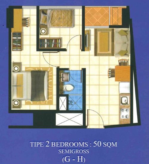 foto denah rumah tipe STD (DAFFODIL 2BR) perumahan TAMAN ANGGREK RESIDENCES