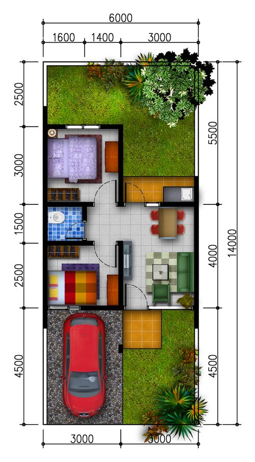 foto denah rumah tipe 36/72 1 lantai Tahap 1 perumahan Garden Residence