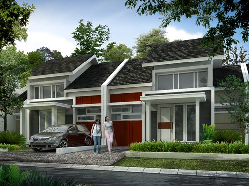 foto tampak rumah tipe 54/112 1 lantai Tahap 1 perumahan Garden Residence