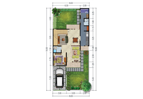 foto denah rumah tipe Wedari perumahan IX.3-03 RUKO ARANA KHI
