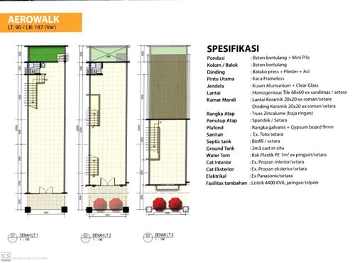foto denah rumah tipe RUKO AEROWALK Blok. A00 Nomor. 12 perumahan CITRAGARDEN ANEKA