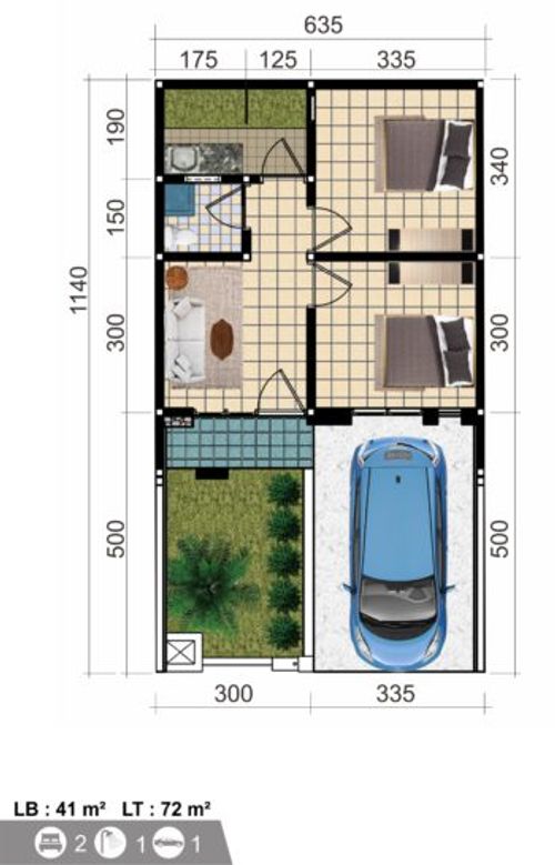 foto denah rumah tipe New Sansivera 921 perumahan NATURA RESIDENCES