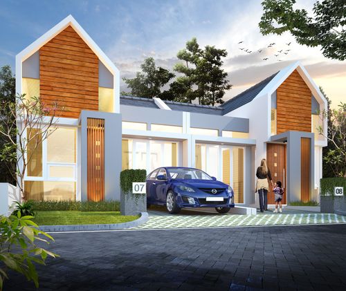 foto tampak rumah tipe 40/72 1 lantai Tahap 2 perumahan Garden Residence
