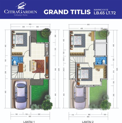foto denah rumah tipe GRAND TITLIS perumahan CITRAGARDEN - SIDOARJO