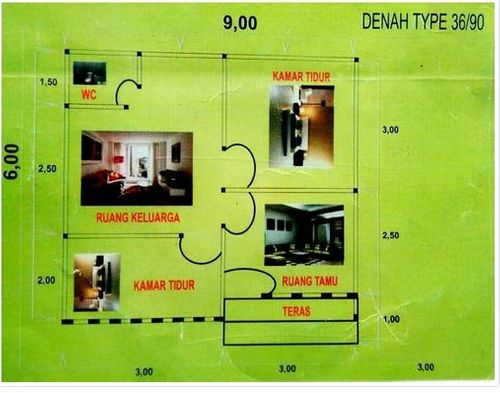 foto denah rumah tipe 36 perumahan GRIYA TANJUNG SARI