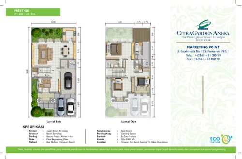 foto denah rumah tipe PRESTIGE BLOK A05 Nomor 05 perumahan CITRAGARDEN ANEKA