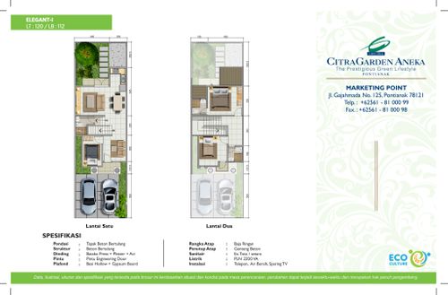 foto denah rumah tipe ELEGANT-I SUDUT BLOK C03 Nomor 01 perumahan CITRAGARDEN ANEKA