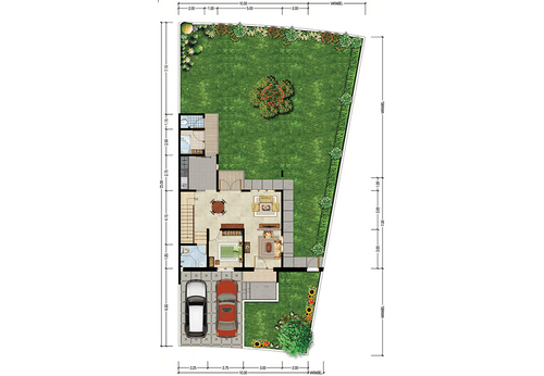 foto denah rumah tipe Amala perumahan SA7.15-22 CLUSTER SAMATA KHI