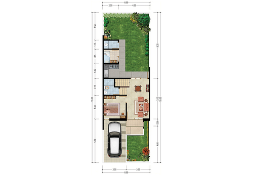foto denah rumah tipe Arsanta perumahan SA7.15-22 CLUSTER SAMATA KHI