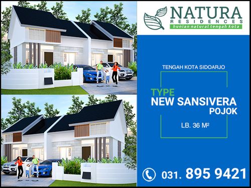 foto tampak rumah tipe NEW SANSIVERA 1130 perumahan NATURA RESIDENCES