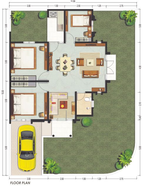 foto denah rumah tipe Dandelion perumahan GREEN ORCHID RESIDENCE