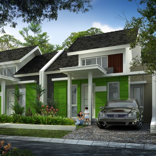 foto tampak rumah tipe 45/98 1 lantai Tahap 1 perumahan Garden Residence