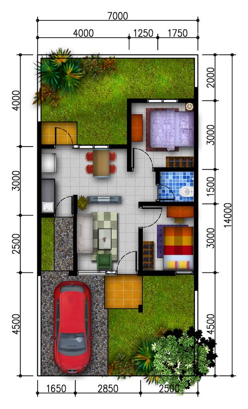 foto denah rumah tipe 45/98 1 lantai Tahap 1 perumahan Garden Residence