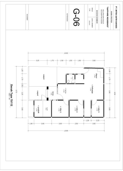 foto denah rumah tipe 36 perumahan PERUMAHAN SAPPHIRE RESIDENCE