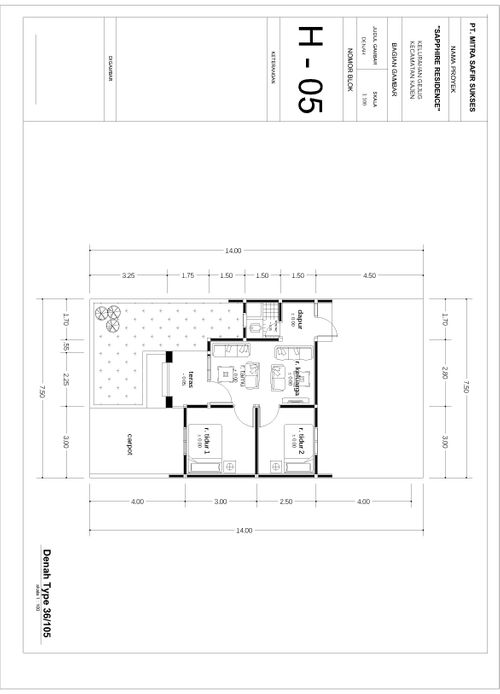 foto denah rumah tipe 36 perumahan PERUMAHAN SAPPHIRE RESIDENCE