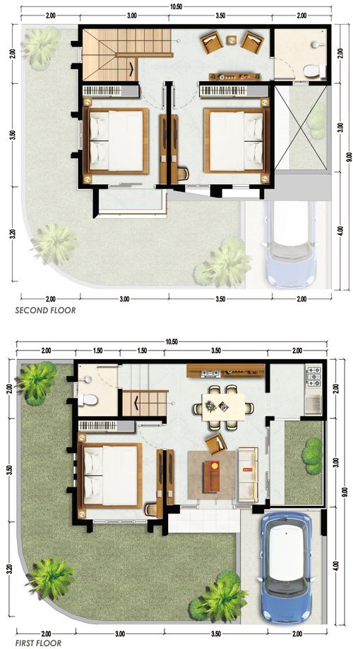 foto denah rumah tipe ROSEMARY perumahan GREEN ORCHID RESIDENCE