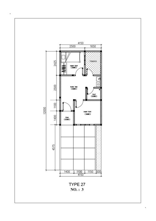 foto denah rumah tipe A2 27/50 perumahan 3 BISNIS CENTER KARAWANG