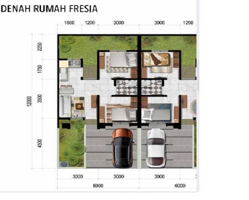 foto denah rumah tipe FRESIA perumahan CITRA RAYA - CLUSTER LUGANO ZA & ZB