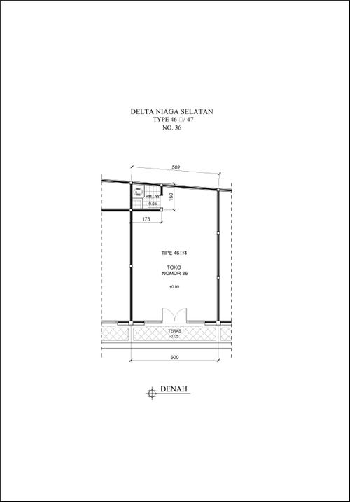 foto denah rumah tipe DELTA NIAGA SELATAN-36 perumahan DELTA SARI BARU