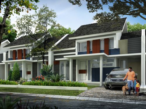 foto tampak rumah tipe 65/135 1 lantai Tahap 1 perumahan Garden Residence