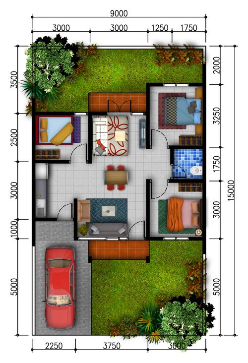 foto denah rumah tipe 65/135 1 lantai Tahap 1 perumahan Garden Residence