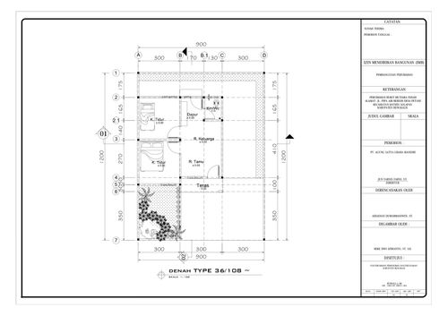 foto denah rumah tipe 36/108 perumahan BUKIT MUTIARA INDAH
