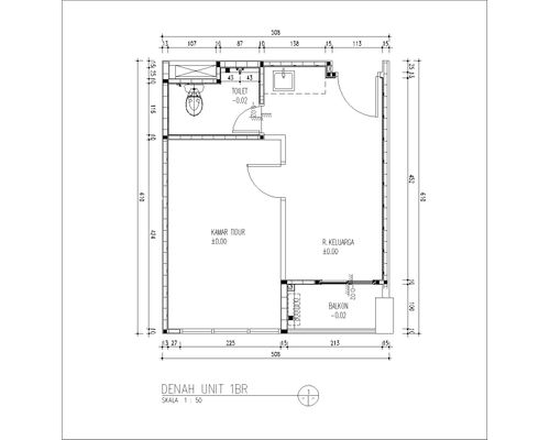 foto denah rumah tipe 1 Bedroom perumahan Grand Taman Melati Margonda 2