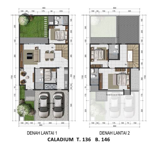 foto denah rumah tipe CALADIUM perumahan BUONA VISTA CITRALAND