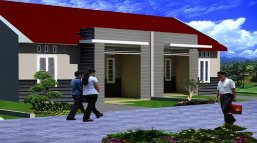 foto tampak rumah tipe 36/84 Kopel perumahan PURI ASRI TARAMEDANG RESIDENCE