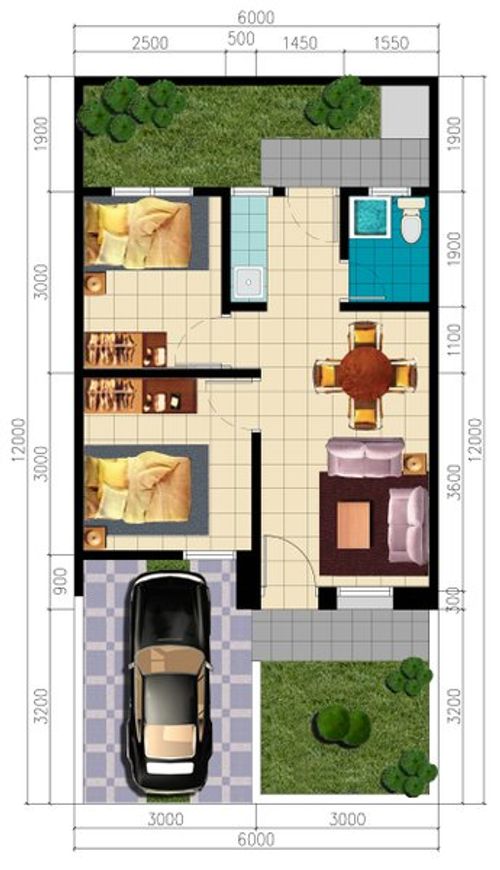 foto denah rumah tipe 36/60 perumahan Firdaus Green Hill