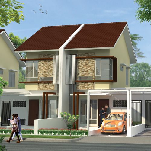 foto tampak rumah tipe Agatis perumahan SA12.6-01 CLUSTER DAMAR KHI