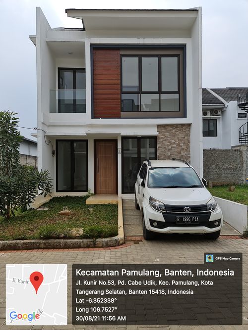 foto tampak rumah tipe 72/72 perumahan Prive Hills Residence