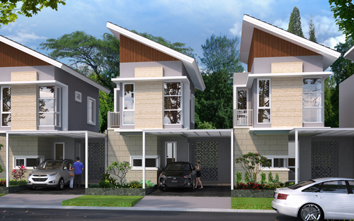 foto tampak rumah tipe Vinesh perumahan CLUSTER LAVESH KHI
