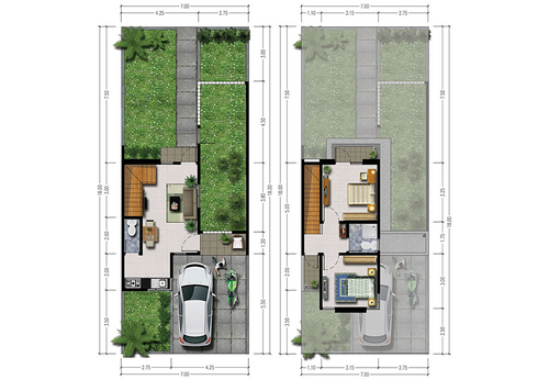 foto denah rumah tipe Prada perumahan CLUSTER LAVESH KHI